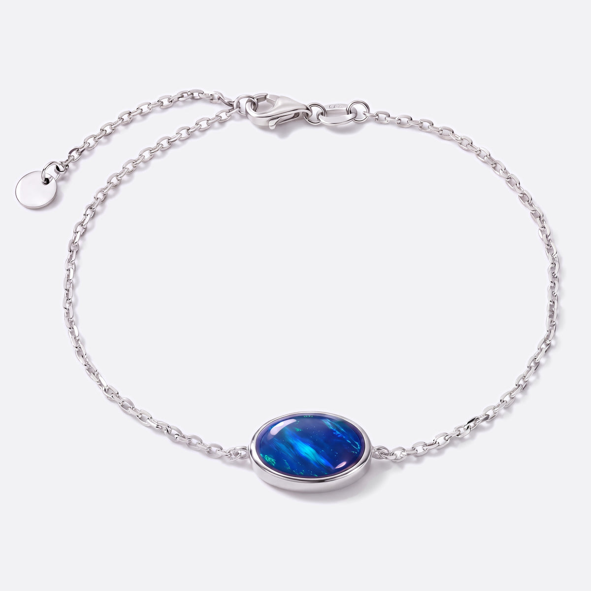 Ellipse of Flame Armband Silber mit blauer Opal-Triplette