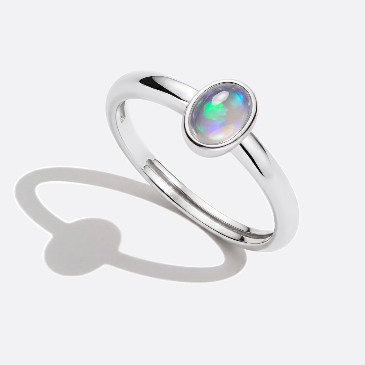 Opal-Ring 925 Silber, Welo-Opal, seitlich